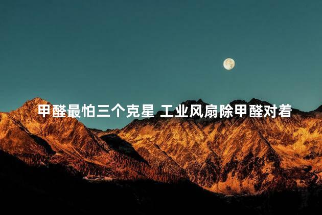 甲醛最怕三个克星 工业风扇除甲醛对着哪吹